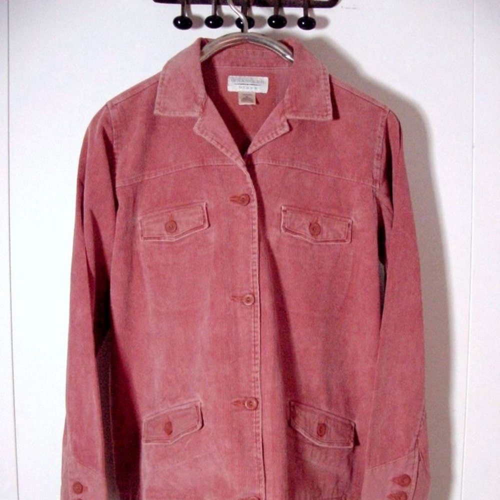 Vtg 80's Wrangler Blues Pink Cotton Button Jacket Sz  XL
